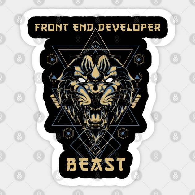 Front end Developer Beast Sticker by Cyber Club Tees